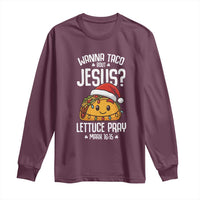 Funny Taco Christmas Long Sleeve Shirt Wanna Taco Bout Jesus Lettuce Pray Mark 16:15 - Wonder Print Shop