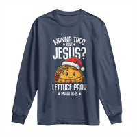 Funny Taco Christmas Long Sleeve Shirt Wanna Taco Bout Jesus Lettuce Pray Mark 16:15 - Wonder Print Shop
