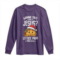 Funny Taco Christmas Long Sleeve Shirt Wanna Taco Bout Jesus Lettuce Pray Mark 16:15 - Wonder Print Shop