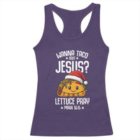 Funny Taco Christmas Racerback Tank Top Wanna Taco Bout Jesus Lettuce Pray Mark 16:15 - Wonder Print Shop