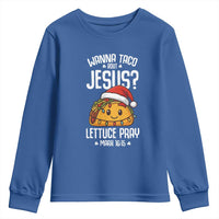 Funny Taco Christmas Youth Sweatshirt Wanna Taco Bout Jesus Lettuce Pray Mark 16:15 - Wonder Print Shop