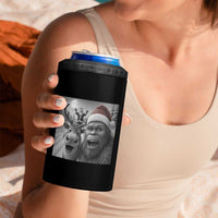 Funny Bigfoot Selfie Christmas 4 in 1 Can Cooler Tumbler Santa Reindeer Sasquatch Xmas - Wonder Print Shop