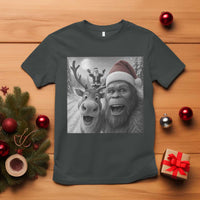 Funny Bigfoot Selfie Christmas T Shirt Santa Reindeer Sasquatch Xmas - Wonder Print Shop
