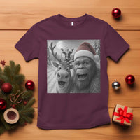 Funny Bigfoot Selfie Christmas T Shirt Santa Reindeer Sasquatch Xmas - Wonder Print Shop