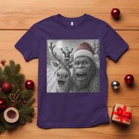 Funny Bigfoot Selfie Christmas T Shirt Santa Reindeer Sasquatch Xmas - Wonder Print Shop