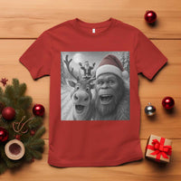 Funny Bigfoot Selfie Christmas T Shirt Santa Reindeer Sasquatch Xmas - Wonder Print Shop