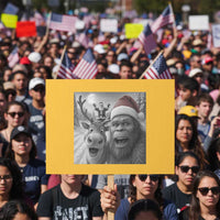 Funny Bigfoot Selfie Christmas Protest Sign Santa Reindeer Sasquatch Xmas - Wonder Print Shop