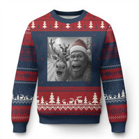 Funny Bigfoot Selfie Xmas Ugly Christmas Sweater Santa Reindeer Sasquatch Xmas - Wonder Print Shop