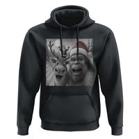 Funny Bigfoot Selfie Christmas Hoodie Santa Reindeer Sasquatch Xmas - Wonder Print Shop