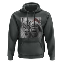 Funny Bigfoot Selfie Christmas Hoodie Santa Reindeer Sasquatch Xmas - Wonder Print Shop