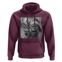 Funny Bigfoot Selfie Christmas Hoodie Santa Reindeer Sasquatch Xmas - Wonder Print Shop