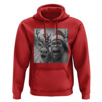 Funny Bigfoot Selfie Christmas Hoodie Santa Reindeer Sasquatch Xmas - Wonder Print Shop