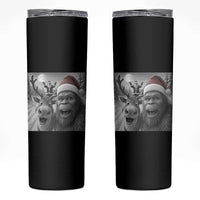 Funny Bigfoot Selfie Christmas Skinny Tumbler Santa Reindeer Sasquatch Xmas - Wonder Print Shop