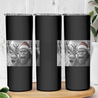 Funny Bigfoot Selfie Christmas Skinny Tumbler Santa Reindeer Sasquatch Xmas - Wonder Print Shop