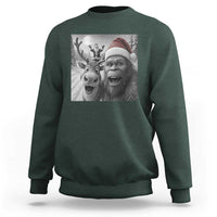 Funny Bigfoot Selfie Christmas Sweatshirt Santa Reindeer Sasquatch Xmas - Wonder Print Shop