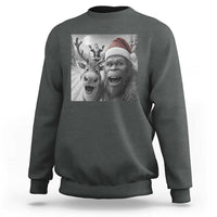 Funny Bigfoot Selfie Christmas Sweatshirt Santa Reindeer Sasquatch Xmas - Wonder Print Shop