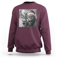 Funny Bigfoot Selfie Christmas Sweatshirt Santa Reindeer Sasquatch Xmas - Wonder Print Shop