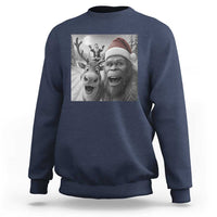 Funny Bigfoot Selfie Christmas Sweatshirt Santa Reindeer Sasquatch Xmas - Wonder Print Shop