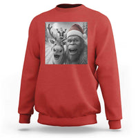 Funny Bigfoot Selfie Christmas Sweatshirt Santa Reindeer Sasquatch Xmas - Wonder Print Shop