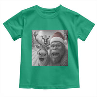 Funny Bigfoot Selfie Christmas Toddler T Shirt Santa Reindeer Sasquatch Xmas - Wonder Print Shop