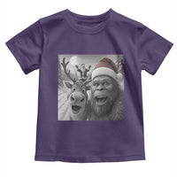 Funny Bigfoot Selfie Christmas Toddler T Shirt Santa Reindeer Sasquatch Xmas - Wonder Print Shop