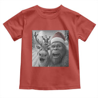 Funny Bigfoot Selfie Christmas Toddler T Shirt Santa Reindeer Sasquatch Xmas - Wonder Print Shop
