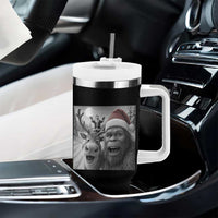Funny Bigfoot Selfie Christmas Tumbler With Handle Santa Reindeer Sasquatch Xmas - Wonder Print Shop