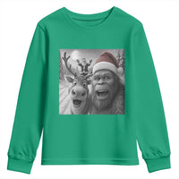 Funny Bigfoot Selfie Christmas Youth Sweatshirt Santa Reindeer Sasquatch Xmas - Wonder Print Shop