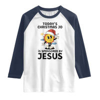 Funny Jesus Christian Christmas Raglan Shirt Today Is Good Mood Is Sponsored By Jesus - Wonder Print Shop