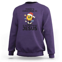 Funny Jesus Christian Christmas Sweatshirt Today Is Good Mood Is Sponsored By Jesus - Wonder Print Shop