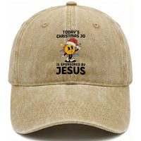 Funny Jesus Christian Christmas Washed Cotton Baseball Cap Today Is Good Mood Is Sponsored By Jesus