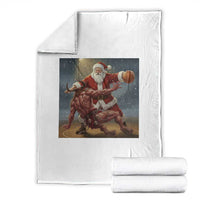 Funny Santa Basketball Throw Blanket Satan Christmas Meme - Wonder Print Shop