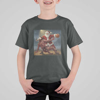 Funny Santa Basketball T Shirt For Kid Satan Christmas Meme - Wonder Print Shop
