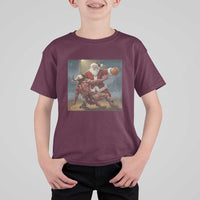 Funny Santa Basketball T Shirt For Kid Satan Christmas Meme - Wonder Print Shop