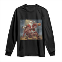 Funny Santa Basketball Long Sleeve Shirt Satan Christmas Meme - Wonder Print Shop