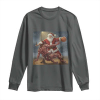 Funny Santa Basketball Long Sleeve Shirt Satan Christmas Meme - Wonder Print Shop