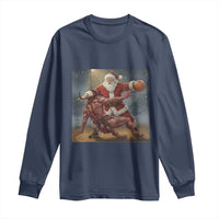 Funny Santa Basketball Long Sleeve Shirt Satan Christmas Meme - Wonder Print Shop
