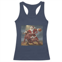 Funny Santa Basketball Racerback Tank Top Satan Christmas Meme - Wonder Print Shop