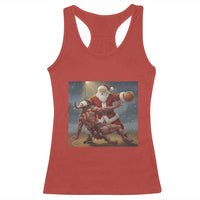 Funny Santa Basketball Racerback Tank Top Satan Christmas Meme - Wonder Print Shop