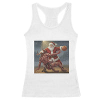 Funny Santa Basketball Racerback Tank Top Satan Christmas Meme - Wonder Print Shop