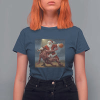 Funny Santa Basketball T Shirt For Women Satan Christmas Meme - Wonder Print Shop
