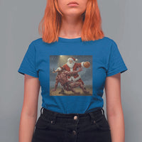 Funny Santa Basketball T Shirt For Women Satan Christmas Meme - Wonder Print Shop