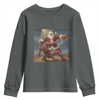 Funny Santa Basketball Youth Sweatshirt Satan Christmas Meme - Wonder Print Shop