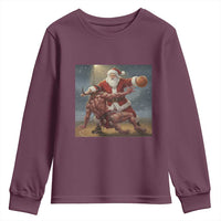 Funny Santa Basketball Youth Sweatshirt Satan Christmas Meme - Wonder Print Shop
