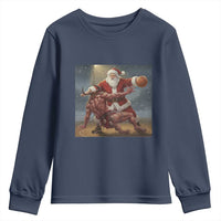 Funny Santa Basketball Youth Sweatshirt Satan Christmas Meme - Wonder Print Shop