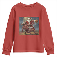 Funny Santa Basketball Youth Sweatshirt Satan Christmas Meme - Wonder Print Shop