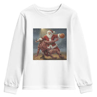 Funny Santa Basketball Youth Sweatshirt Satan Christmas Meme - Wonder Print Shop