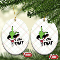 I Saw That Ceramic Ornament Funny Elf Hand Xmas - Wonder Print Shop