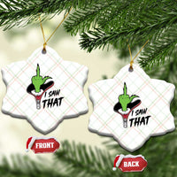 I Saw That Ceramic Ornament Funny Elf Hand Xmas - Wonder Print Shop