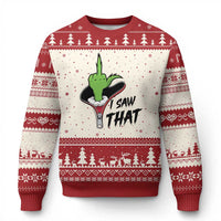 I Saw That Ugly Christmas Sweater Funny Elf Hand Xmas - Wonder Print Shop